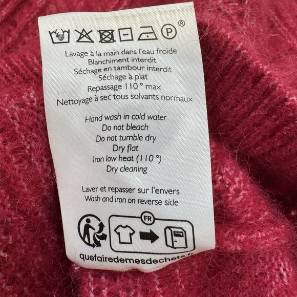 Sezane Eya Cardigan Sweater Kid Mohair Wool Blend Pink XXS Oversized Quiet Luxe - Picture 11 of 15